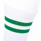 Athletic socks  - Double stripes white/green
