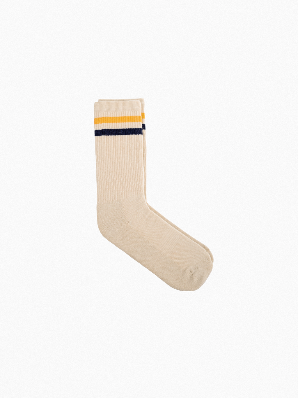 Chaussettes de sport - Vintage - doubles rayures jaune/bleu