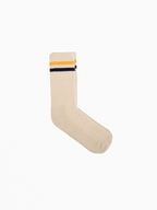 Chaussettes de sport - Vintage - doubles rayures jaune/bleu