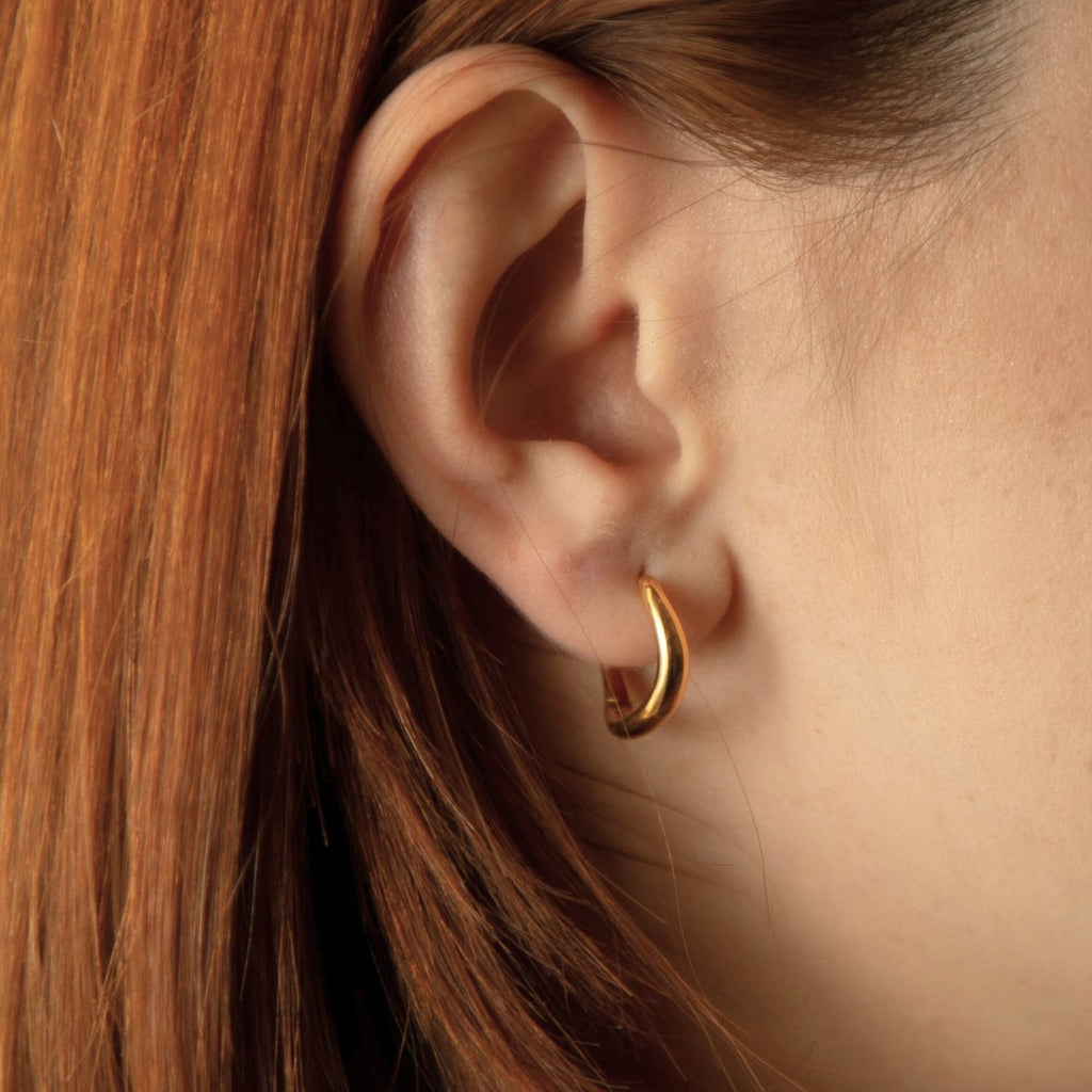 Boomerang Hoops 18K Solid Gold