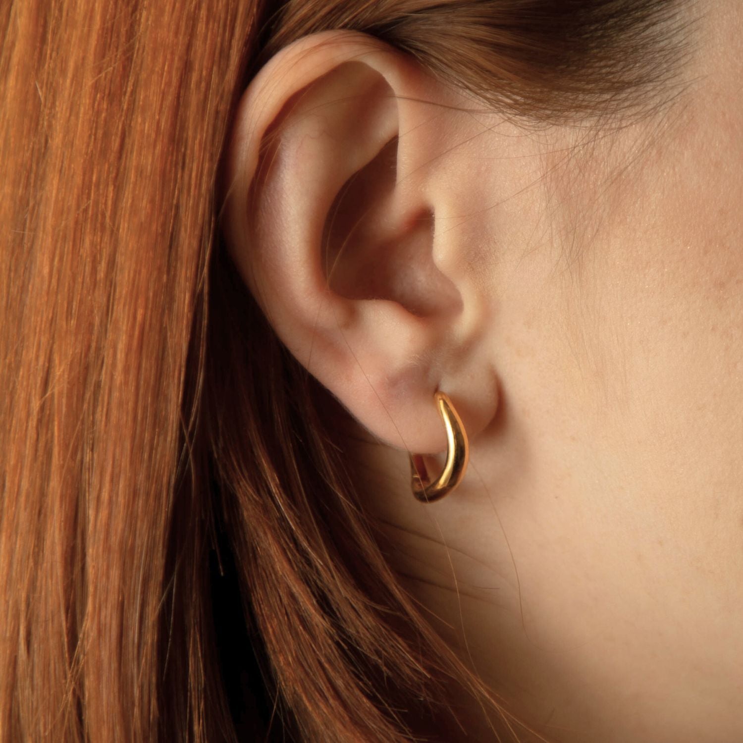 Boomerang Hoops 18K Solid Gold
