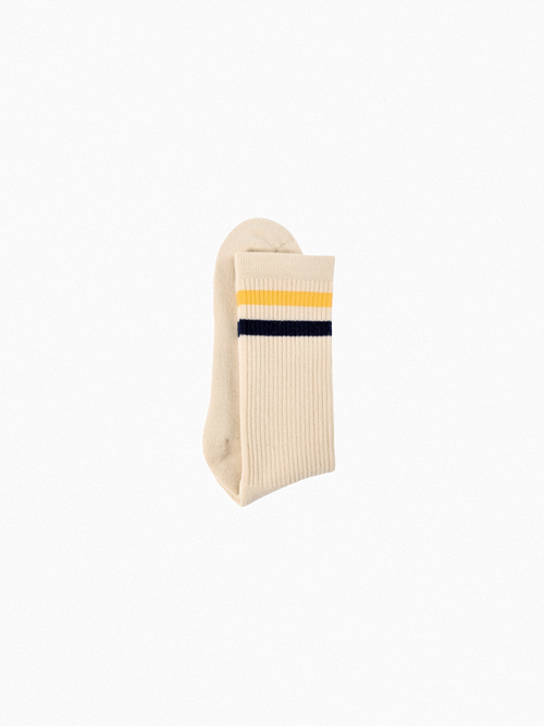 Athletic socks  - Vintage - double stripes yellow/blue