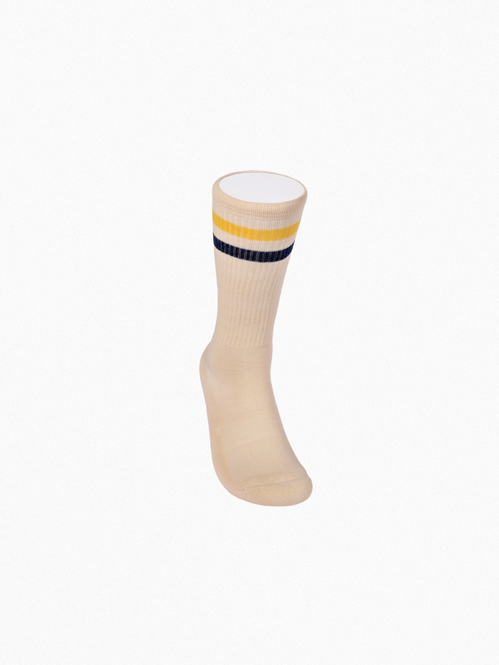 Chaussettes de sport - Vintage - doubles rayures jaune/bleu