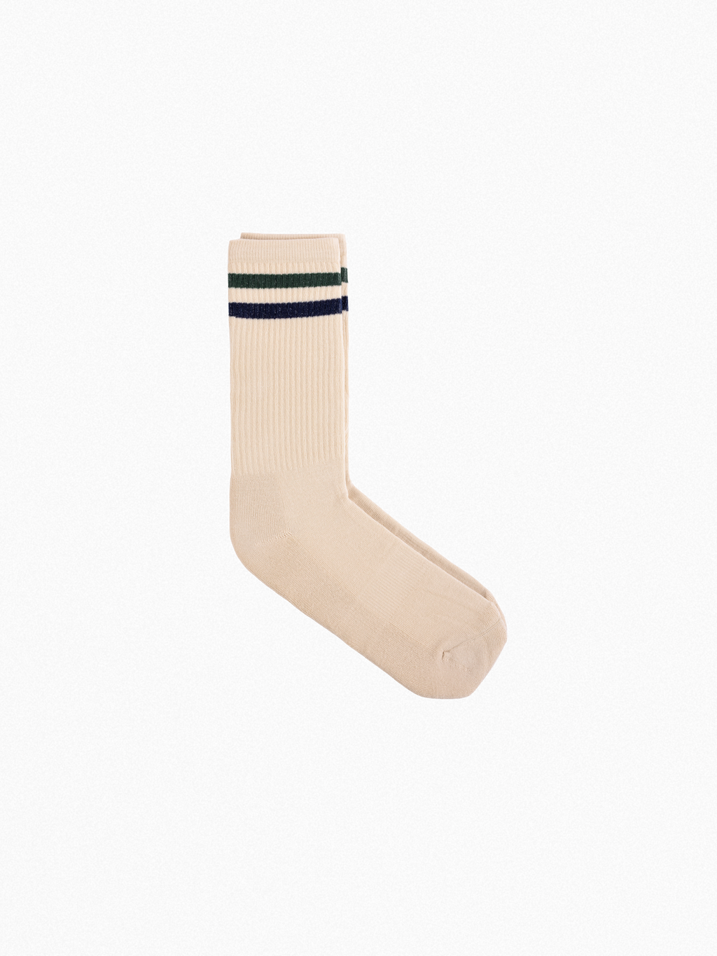 Chaussettes de sport - Vintage - doubles rayures vertes/bleues