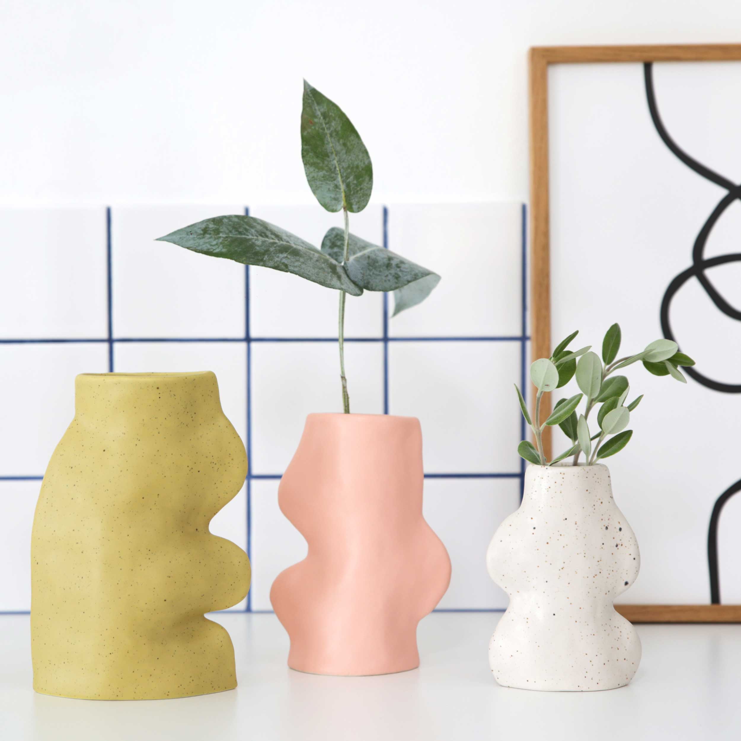 Fluxo Ceramic Vase -  Small White