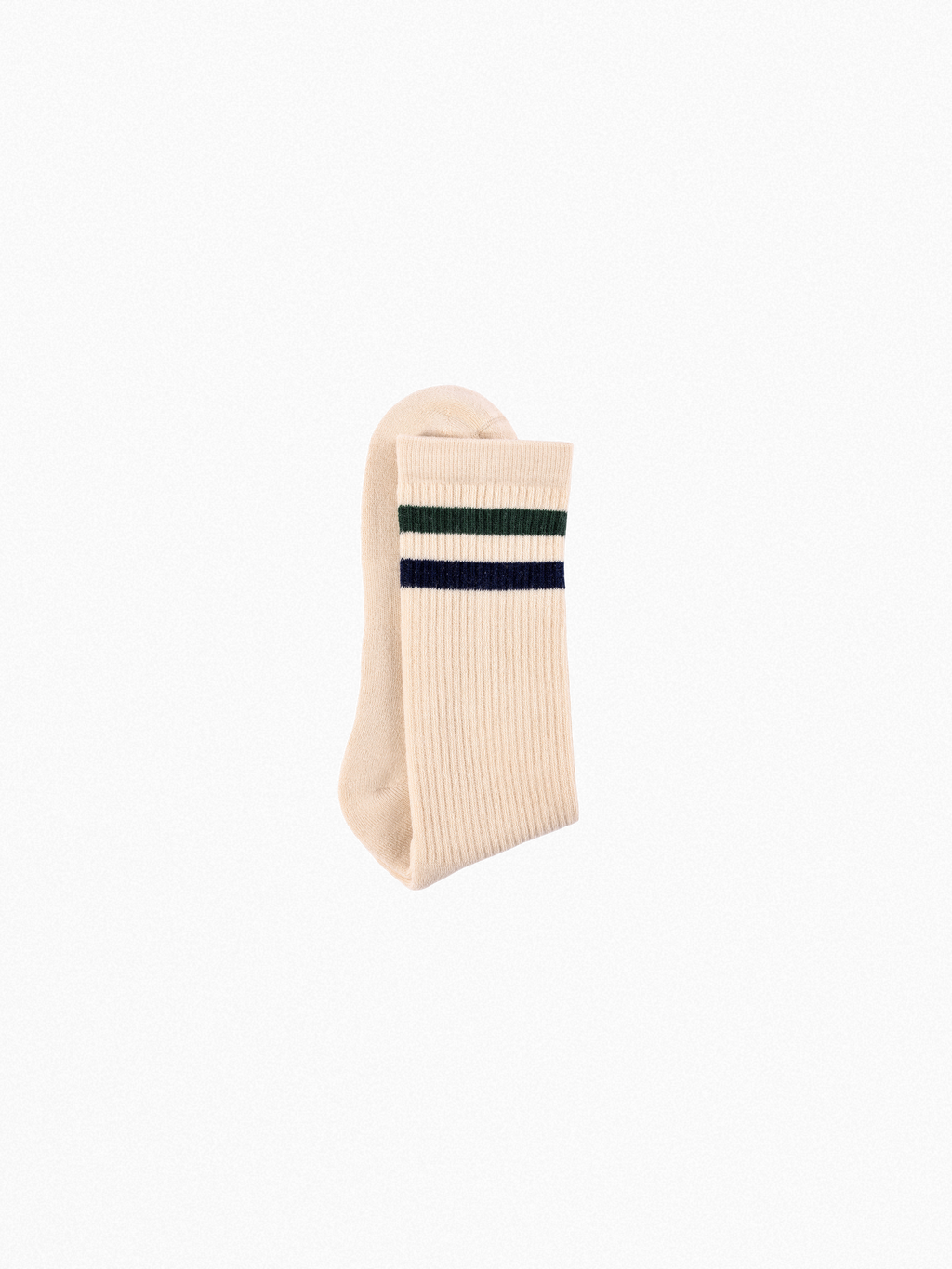 Chaussettes de sport - Vintage - doubles rayures vertes/bleues