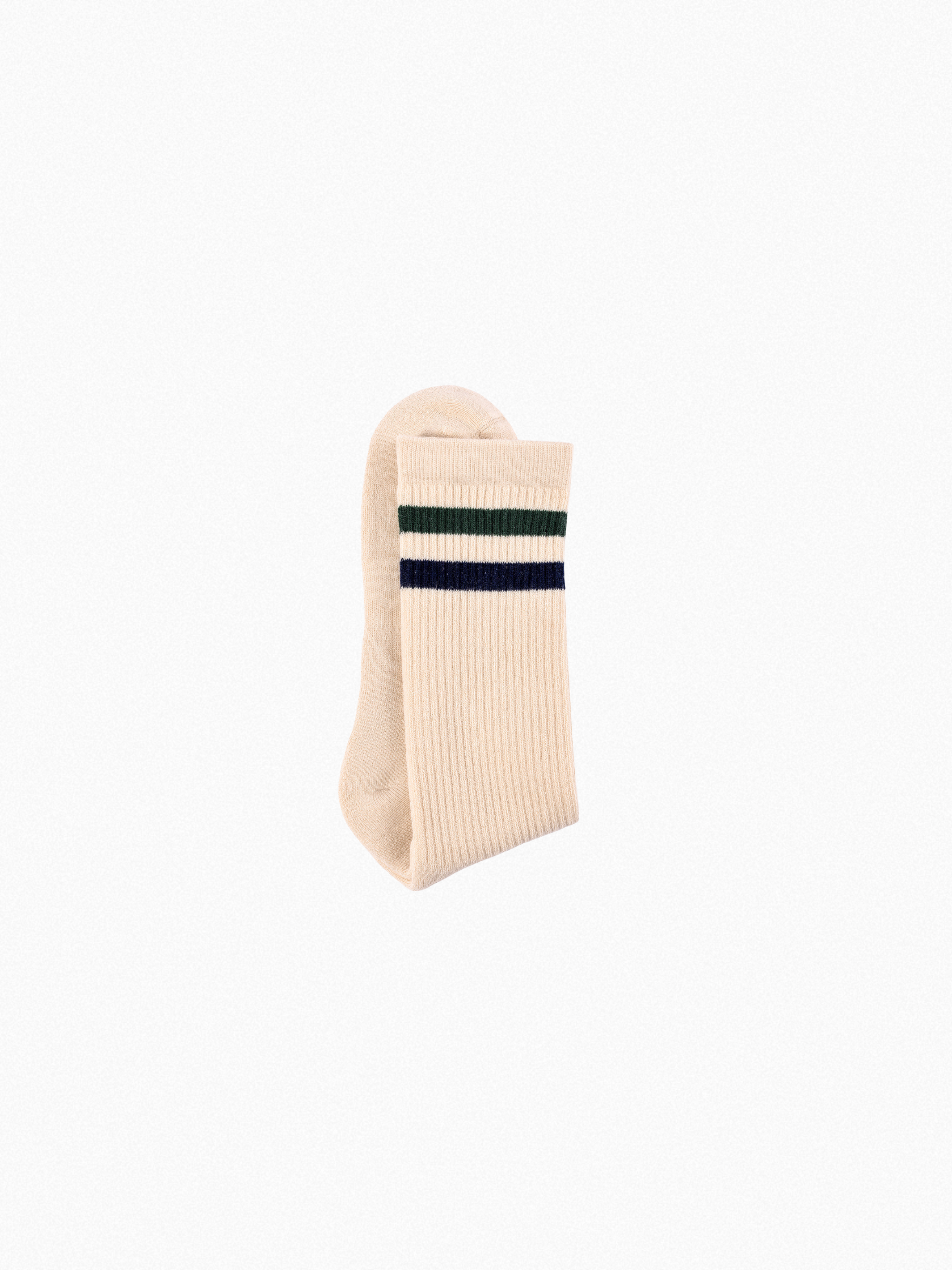 Chaussettes de sport - Vintage - doubles rayures vertes/bleues