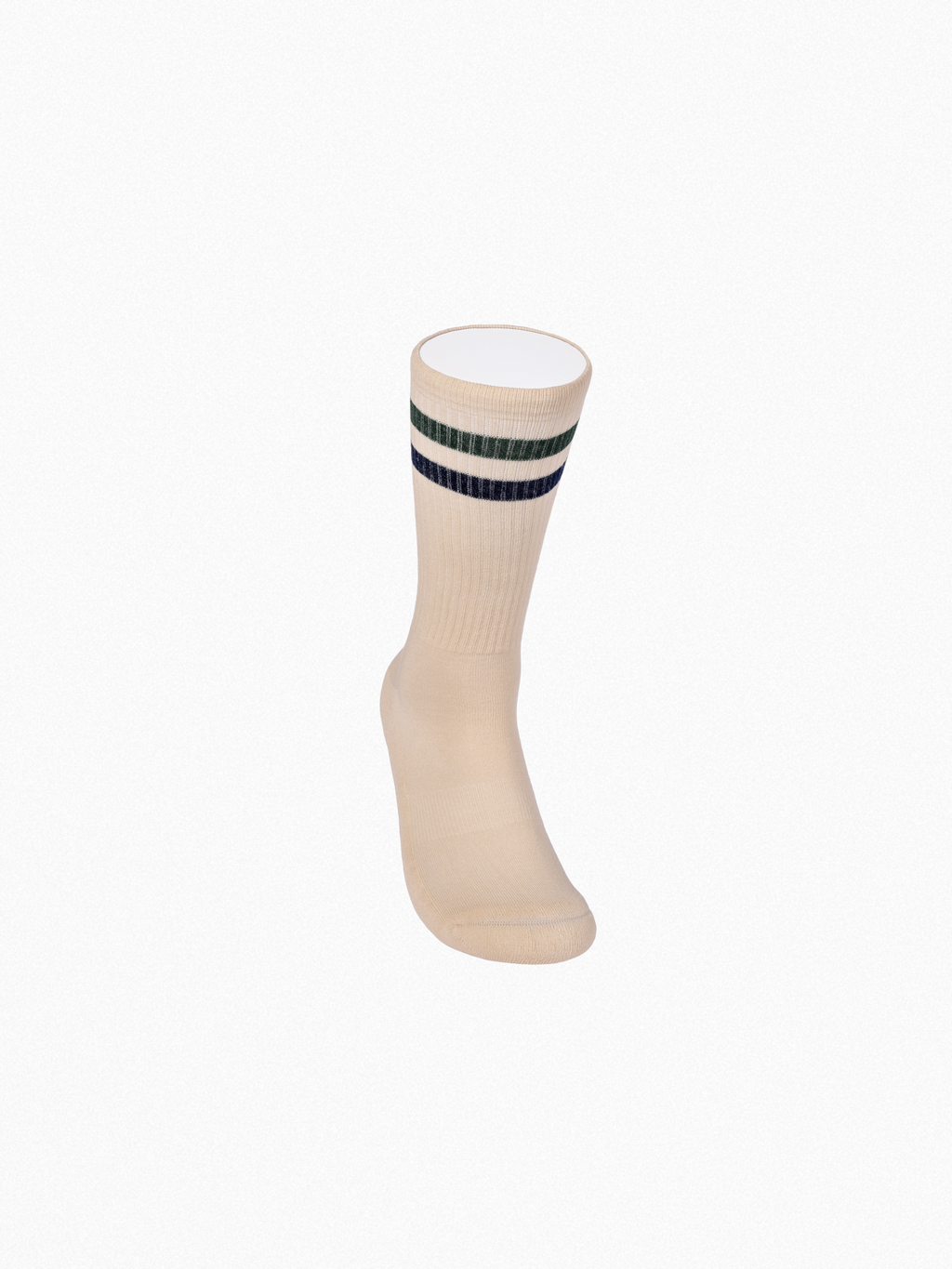 Chaussettes de sport - Vintage - doubles rayures vertes/bleues