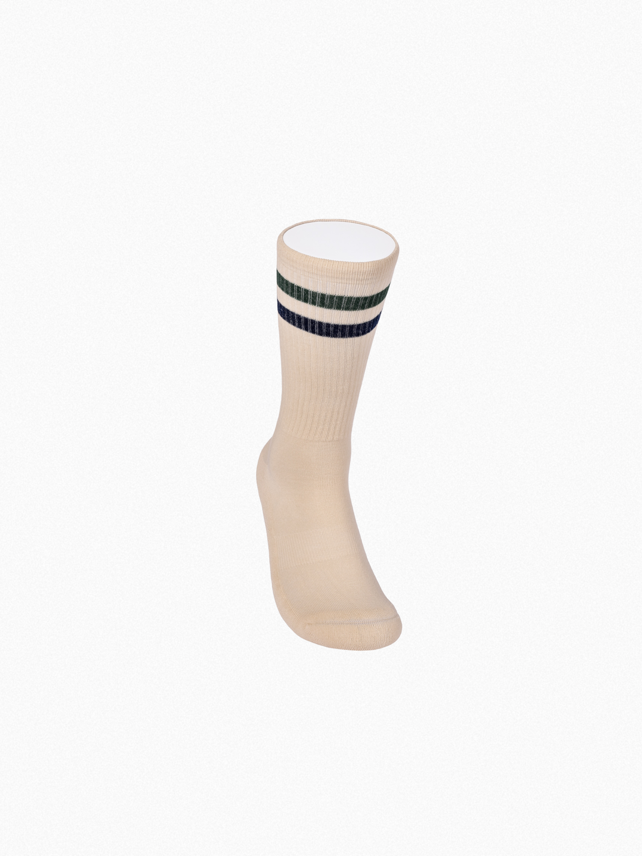 Chaussettes de sport - Vintage - doubles rayures vertes/bleues