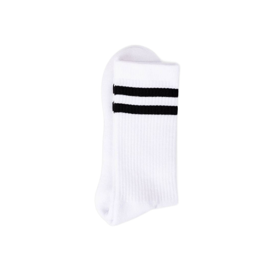 Chaussettes de sport - Doubles rayures blanc/noir