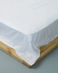 Drap plat - satin 500 fils (Blanc)