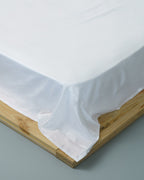 Drap plat - satin 500 fils (Blanc)