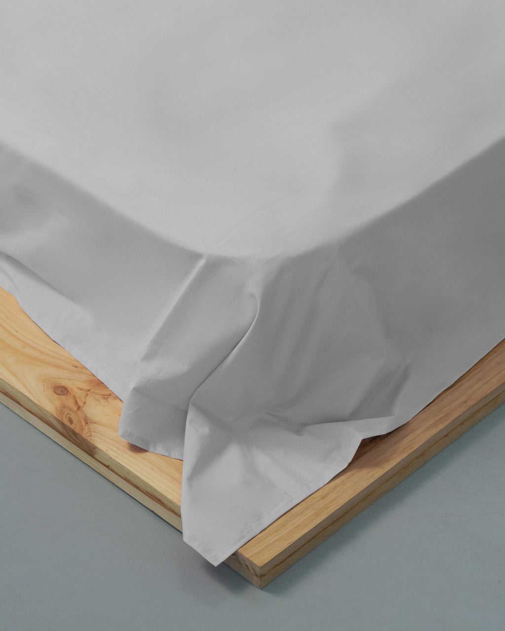 Drap plat - satin 300 fils (Gris)