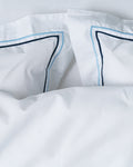 Pillowcase - 200 threads percale (White with Blue stripes)