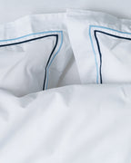 Pillowcase - 200 threads percale (White with Blue stripes)