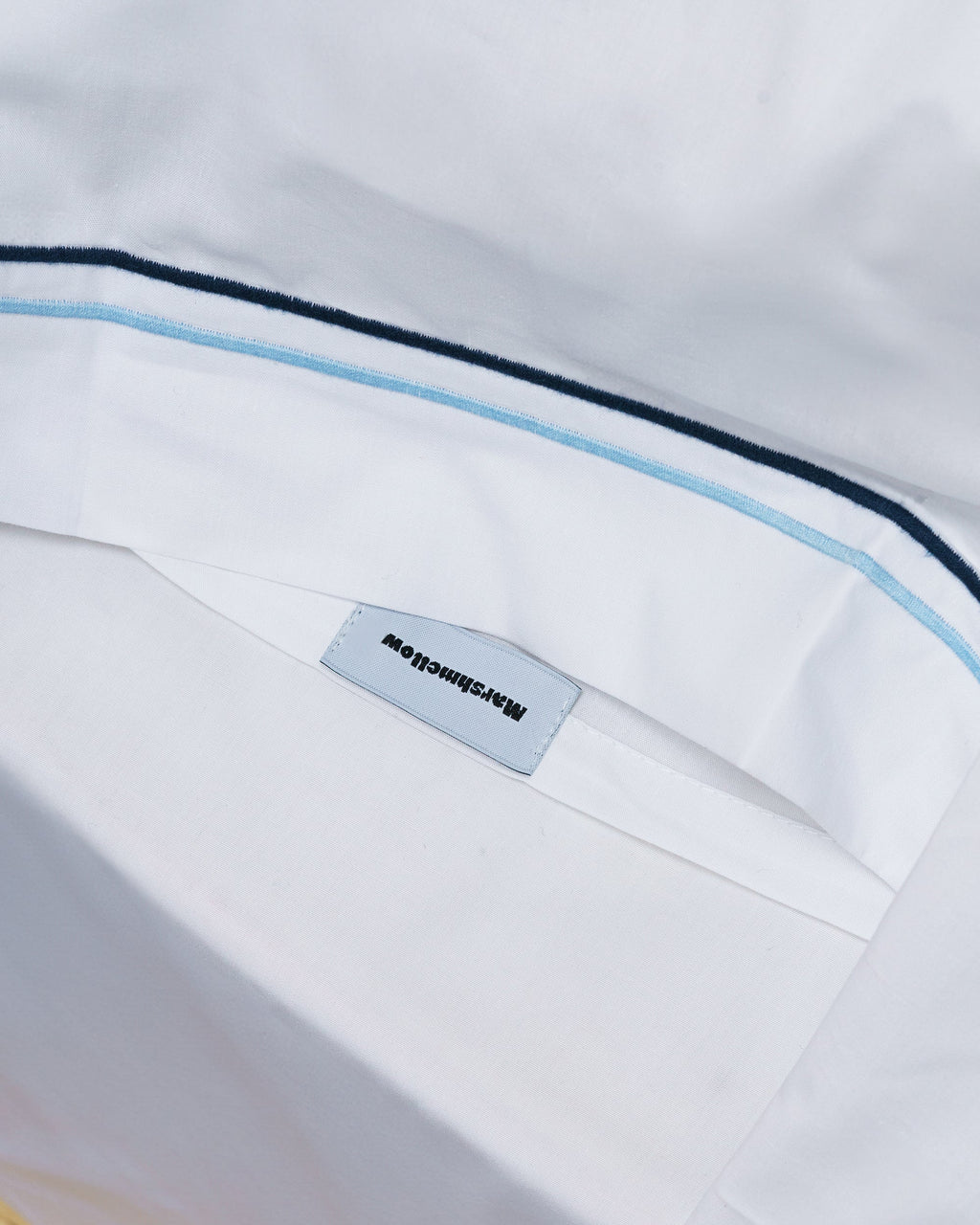 Pillowcase - 200 threads percale (White with Blue stripes)