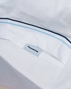 Pillowcase - 200 threads percale (White with Blue stripes)