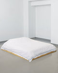 Housse de couette - percale 200 fils (Blanc rayé bleu)