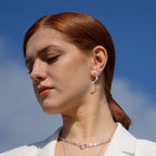 Double Boomerang Earrings Silver