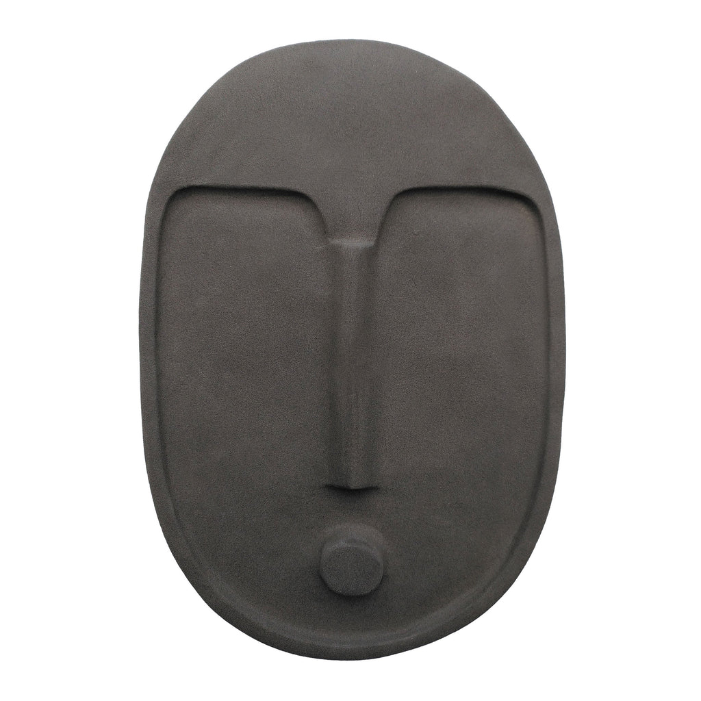 Masque mural décoratif en céramique - Gris anthracite