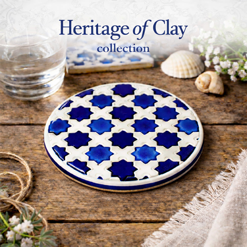 Heritage Blue Star Mosaic Coaster