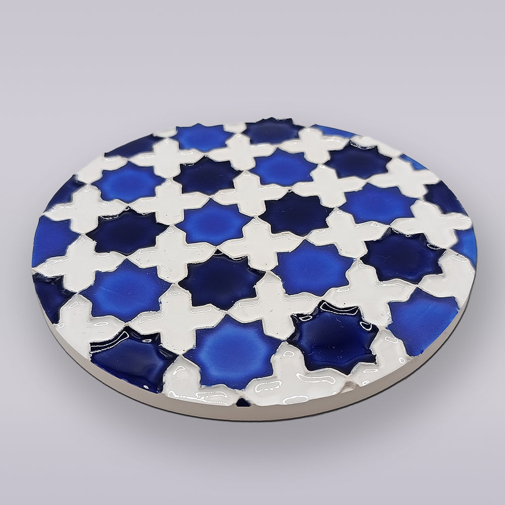 Heritage Blue Star Mosaic Coaster