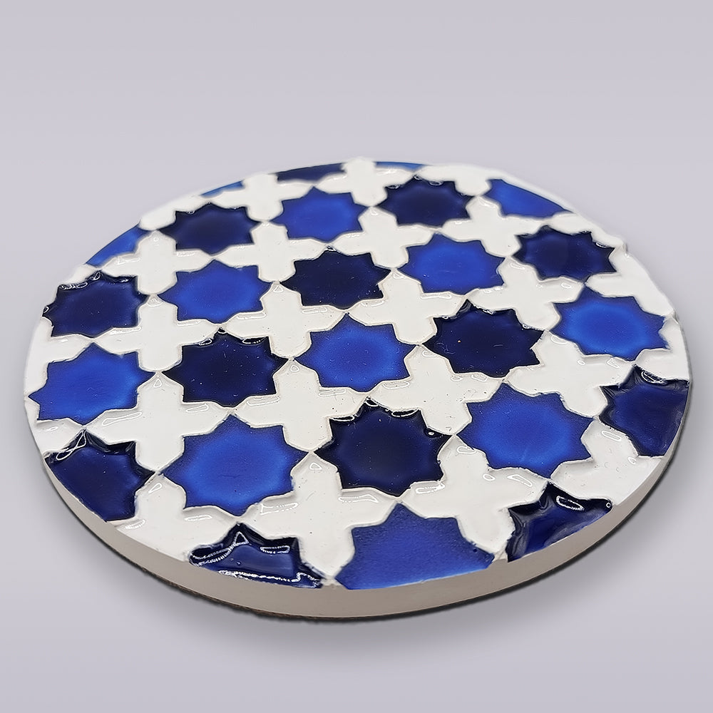 Heritage Blue Star Mosaic Coaster