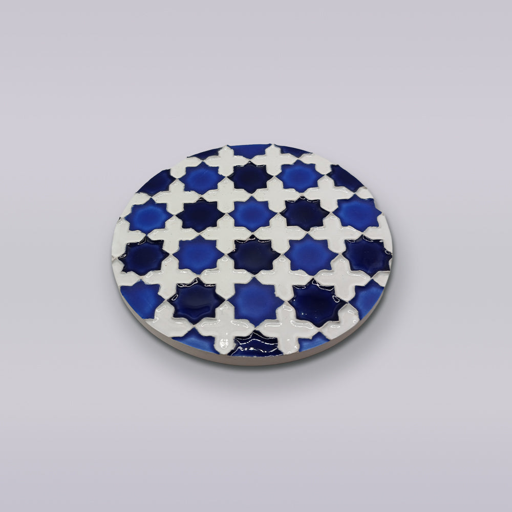 Heritage Blue Star Mosaic Coaster