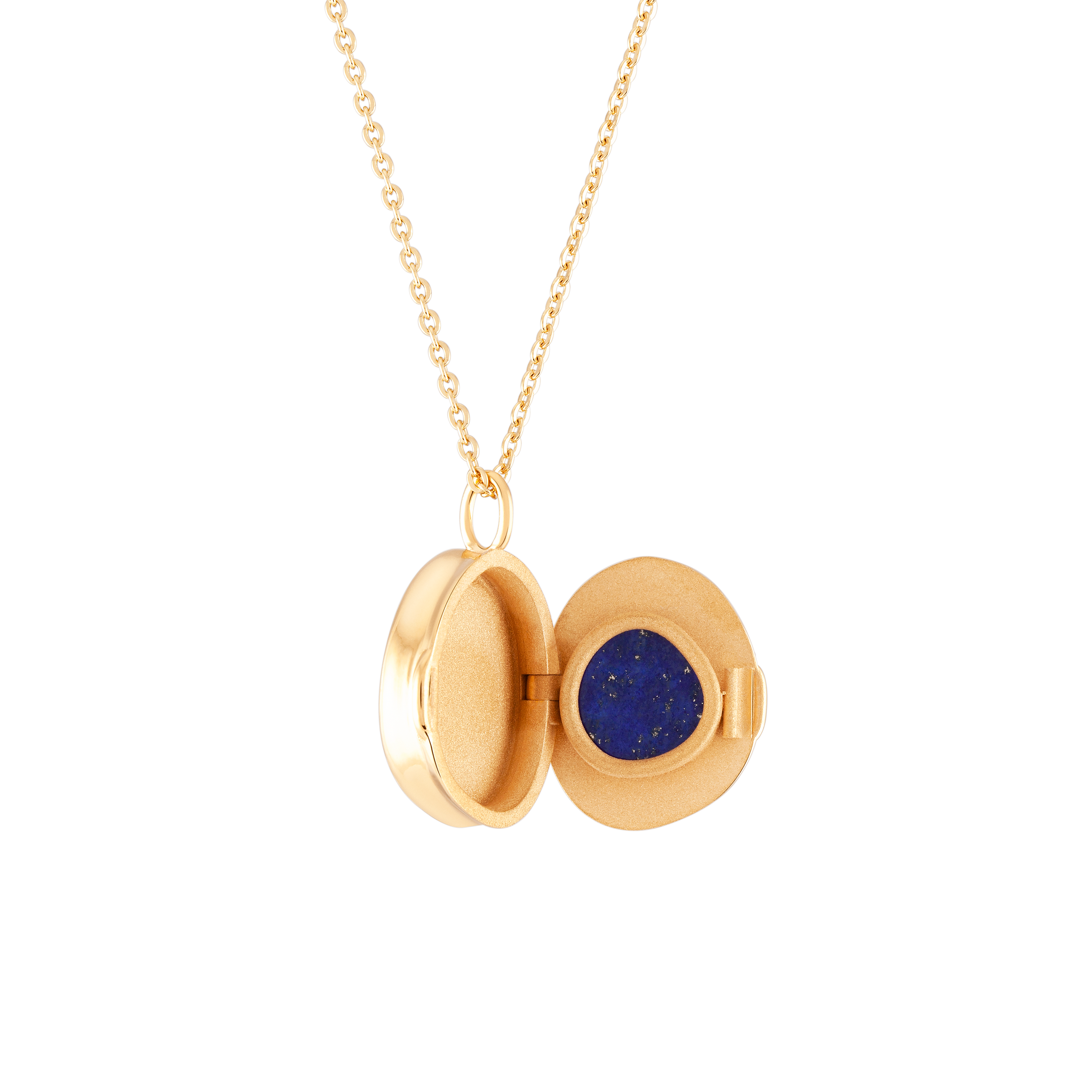 Good Vibes Locket Lapis Lazuli 18K Solid Gold