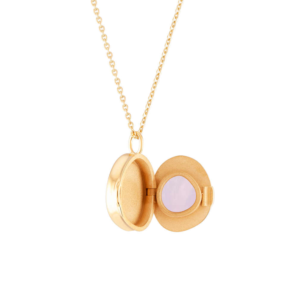 Good Vibes Locket Rose Quartz 18K Solid Gold