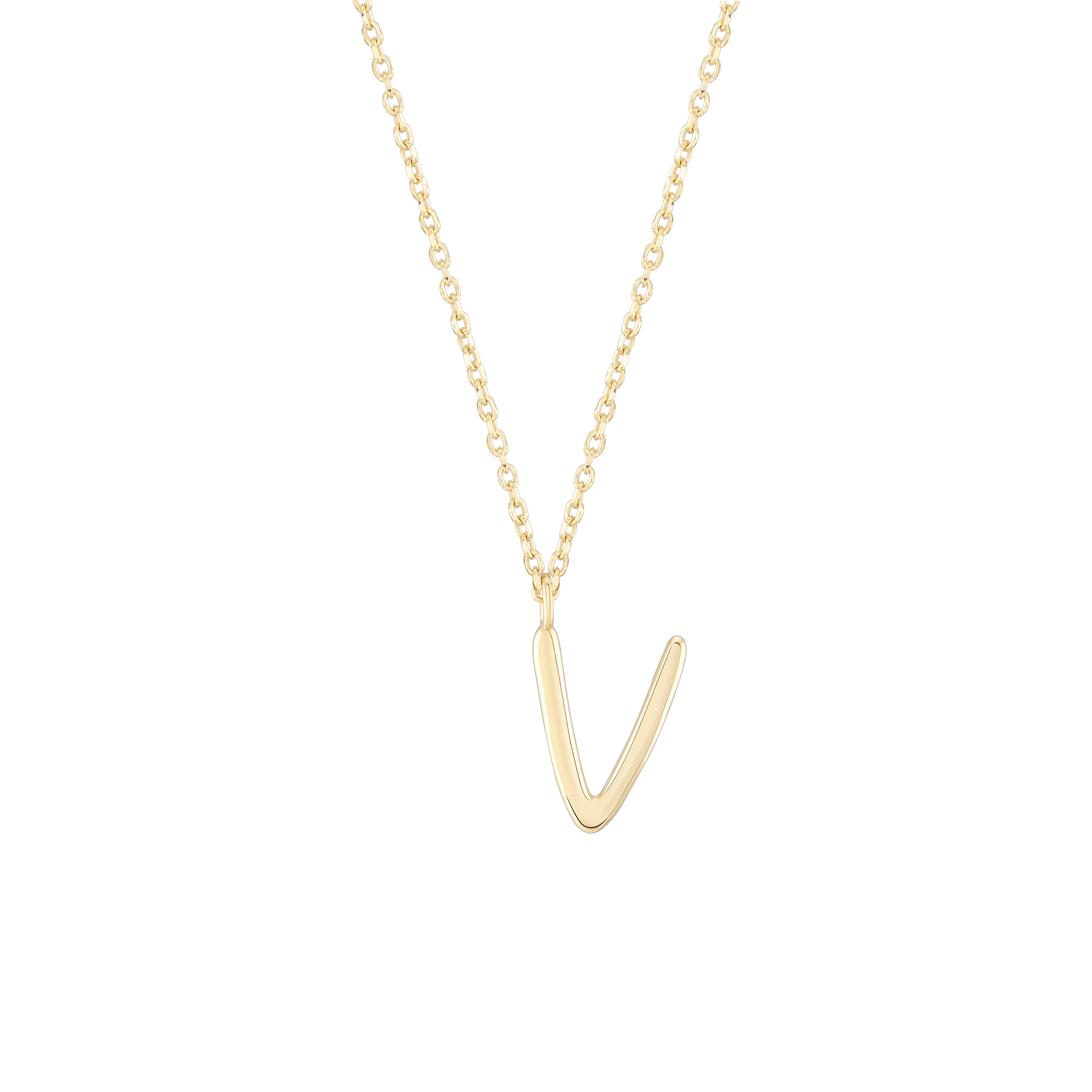 Initial V Necklace