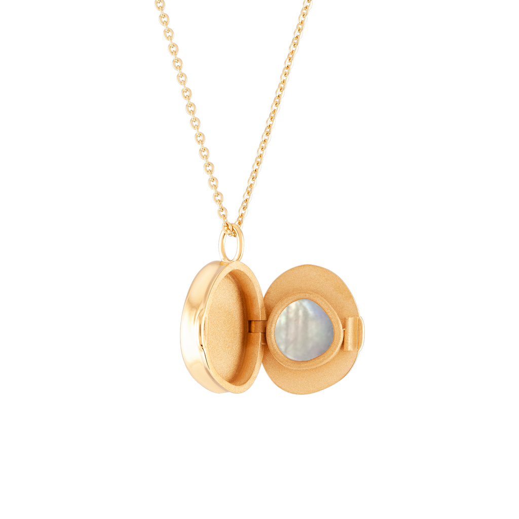 Good Vibes Locket Moonstone 18K Solid Gold