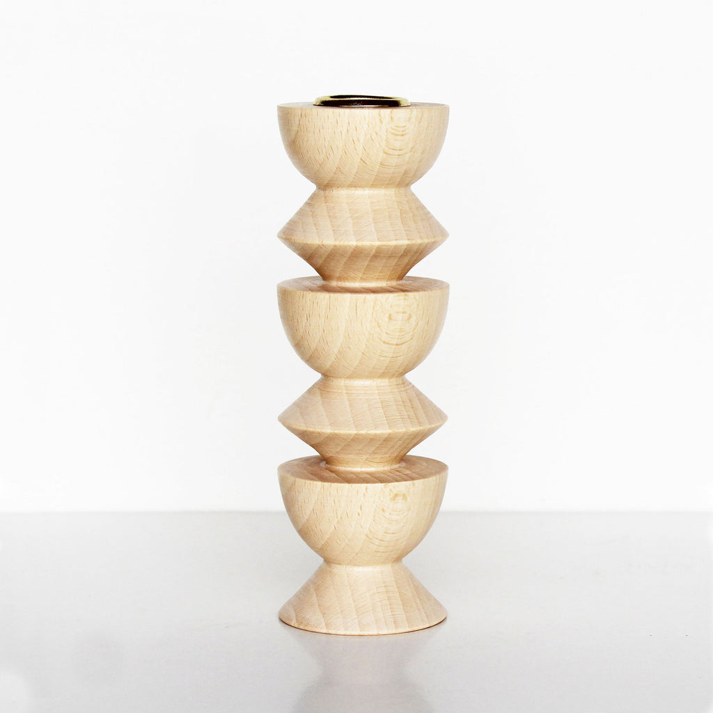 Bougeoir en bois Totem - Grand n° 3