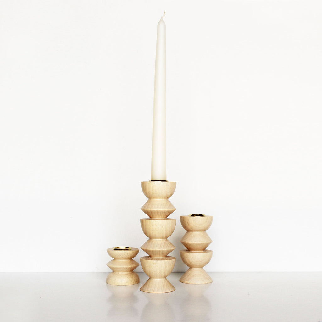 Bougeoir en bois Totem - Grand n° 3