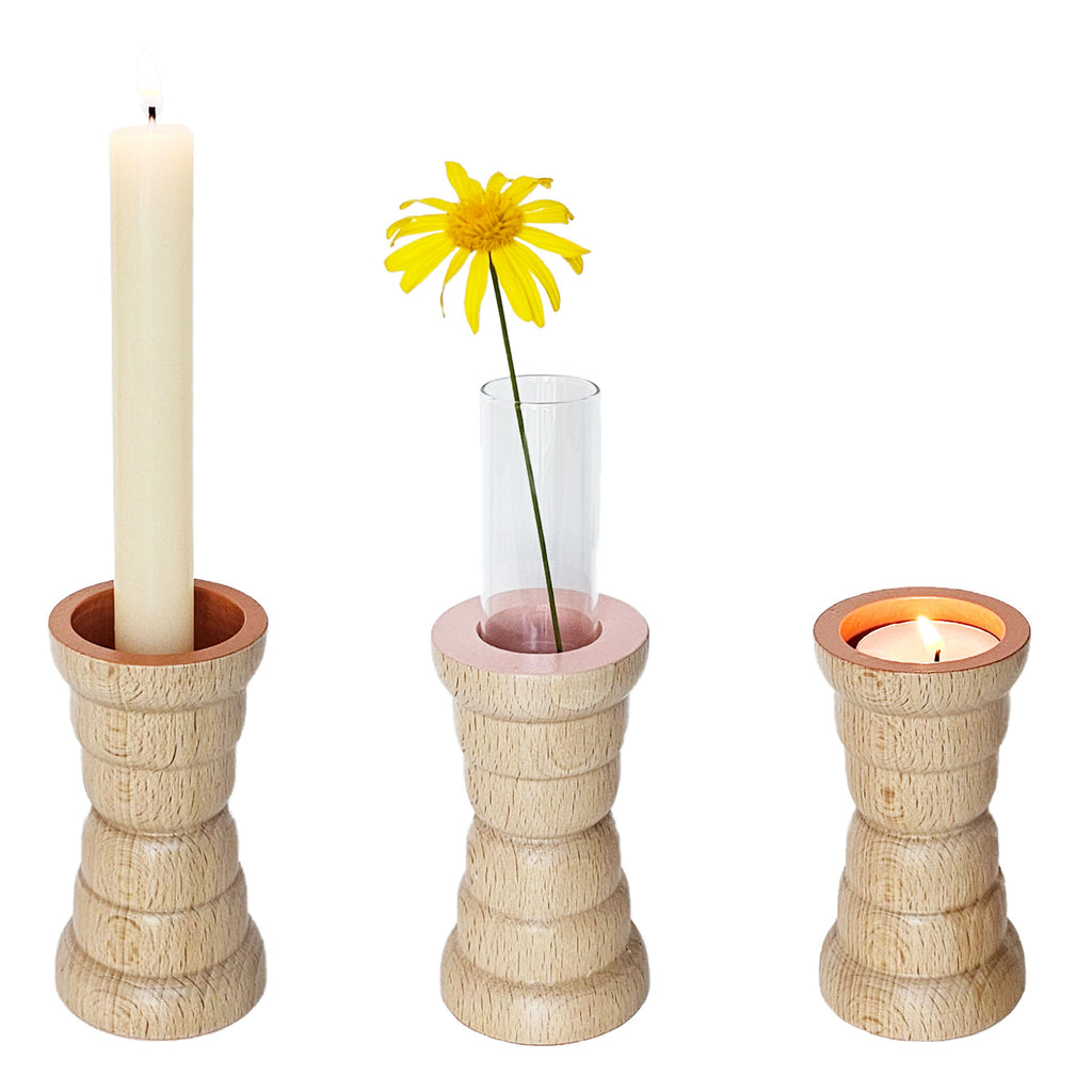 Vira 3 en 1 - Finition Orange - Bougeoir / Chandelier / Vase