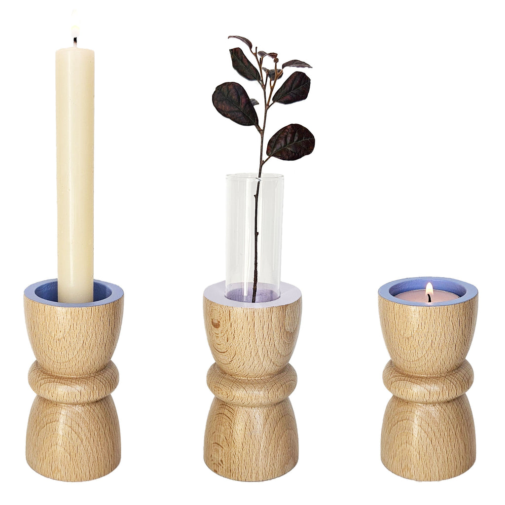 Vira 3-en-1 – Lavande – Photophore / Chauffe-plat / Vase