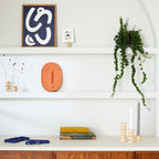 Ceramic Decorative Wall Mask - Terracotta Orange