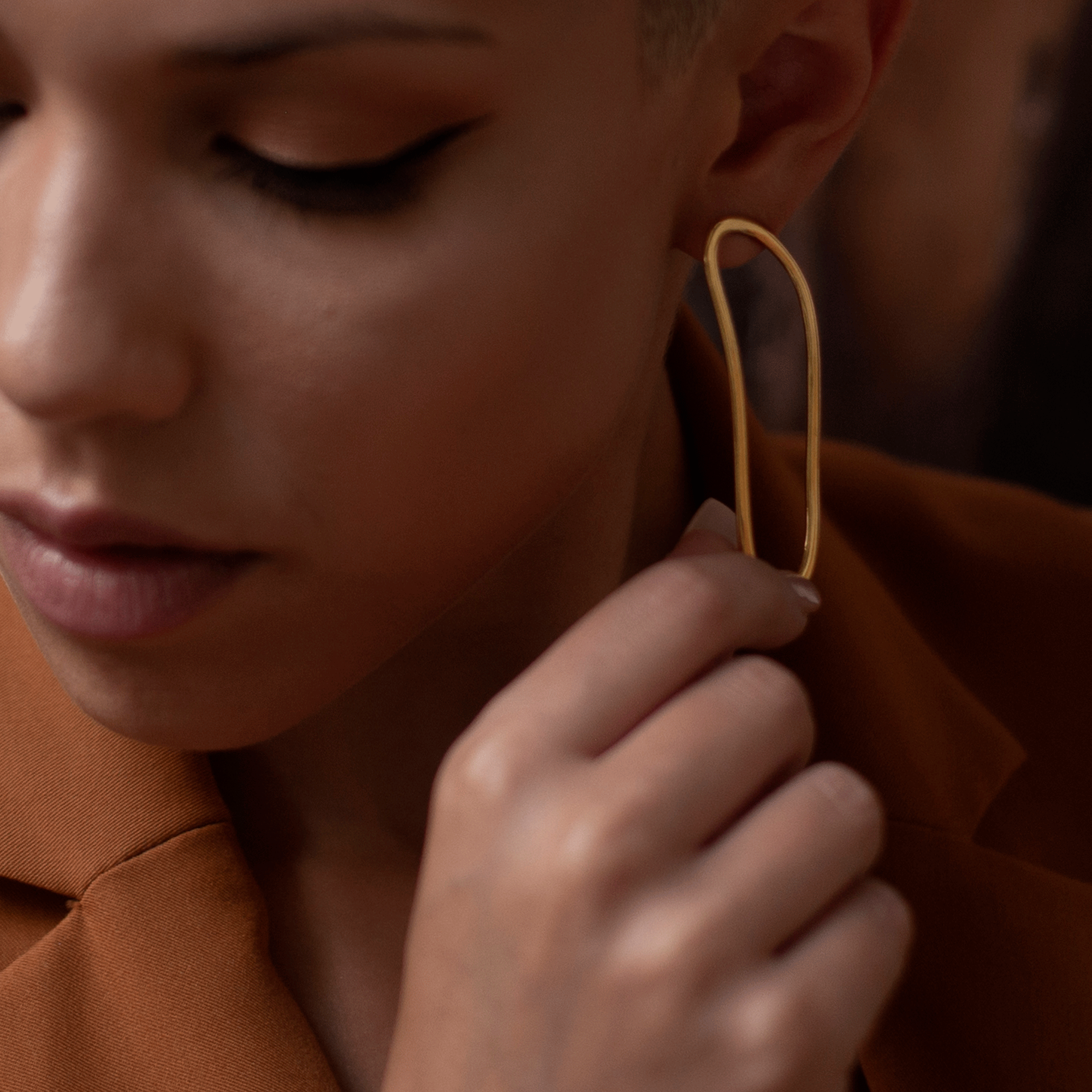Open Fingerprint Earrings