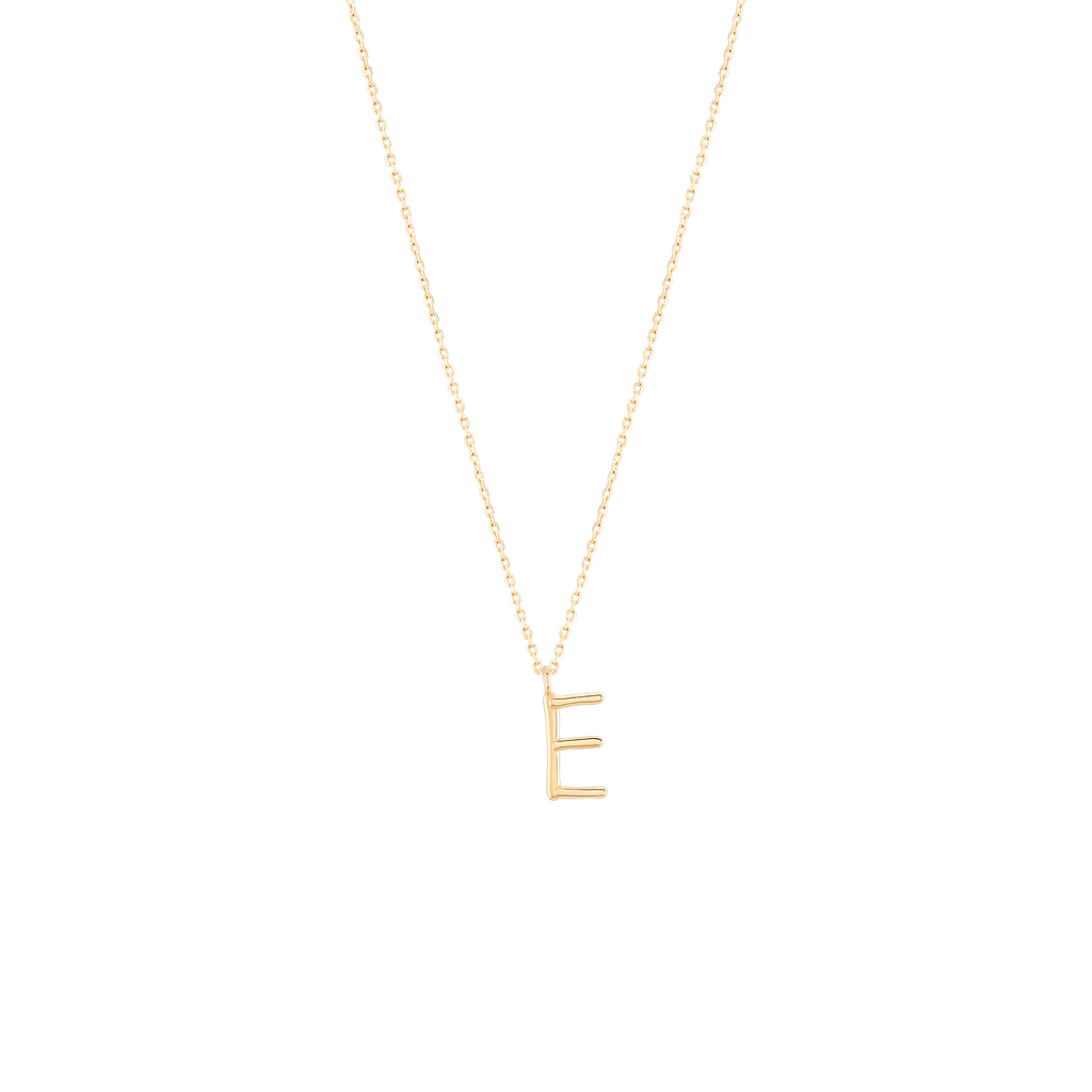 Golden Initial E Necklace