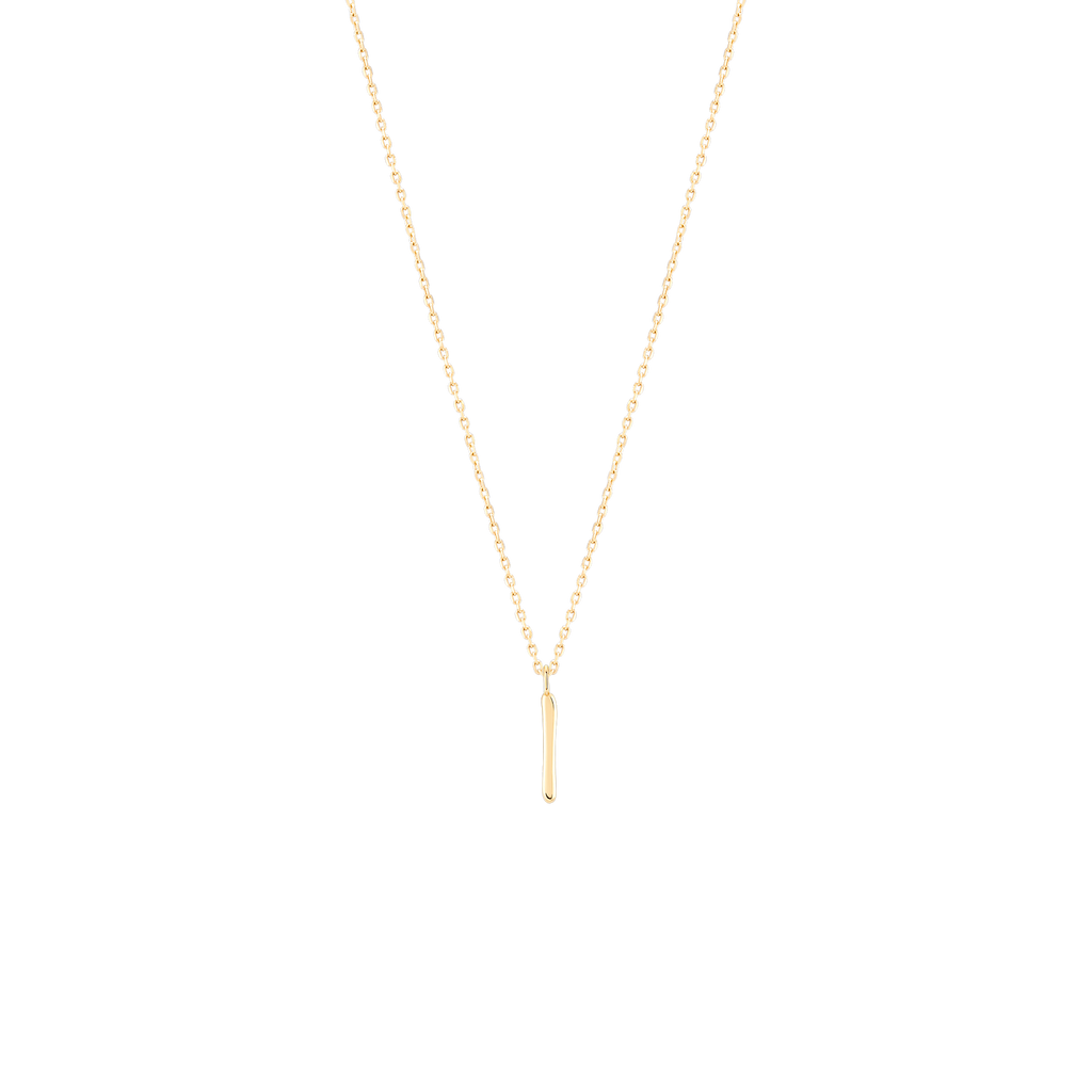 Golden Initial I Necklace