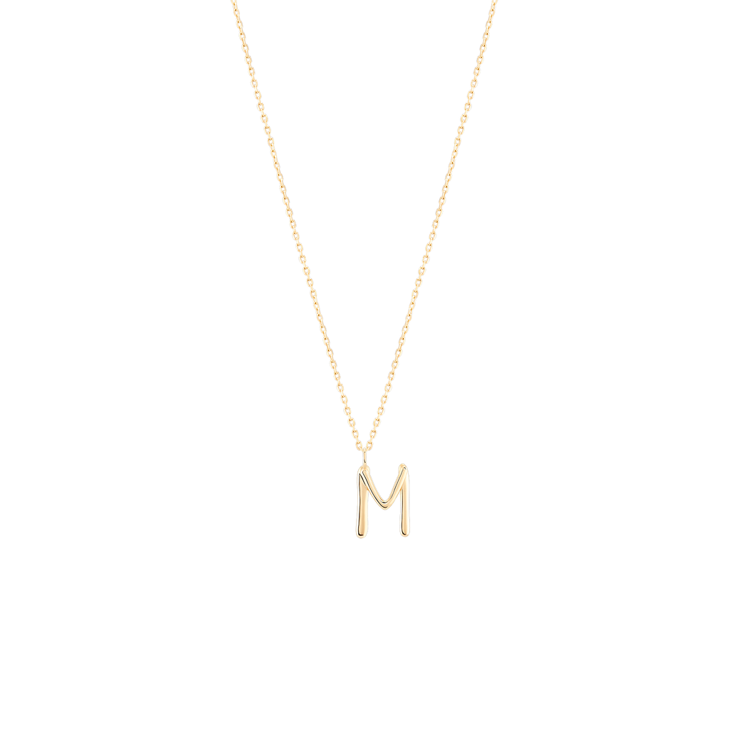 Golden Initial M Necklace