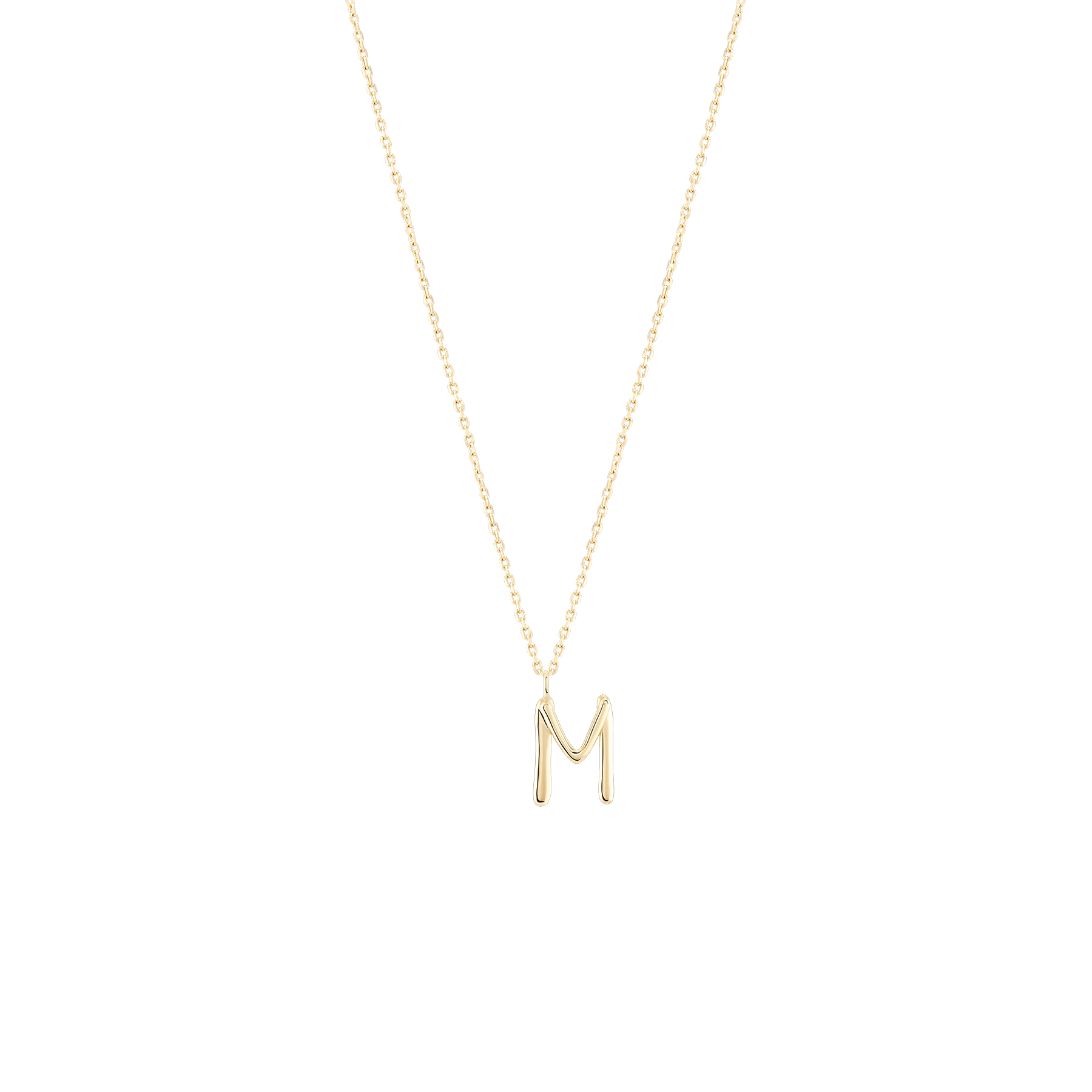 Golden Initial M Necklace