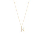 Golden Initial N Necklace