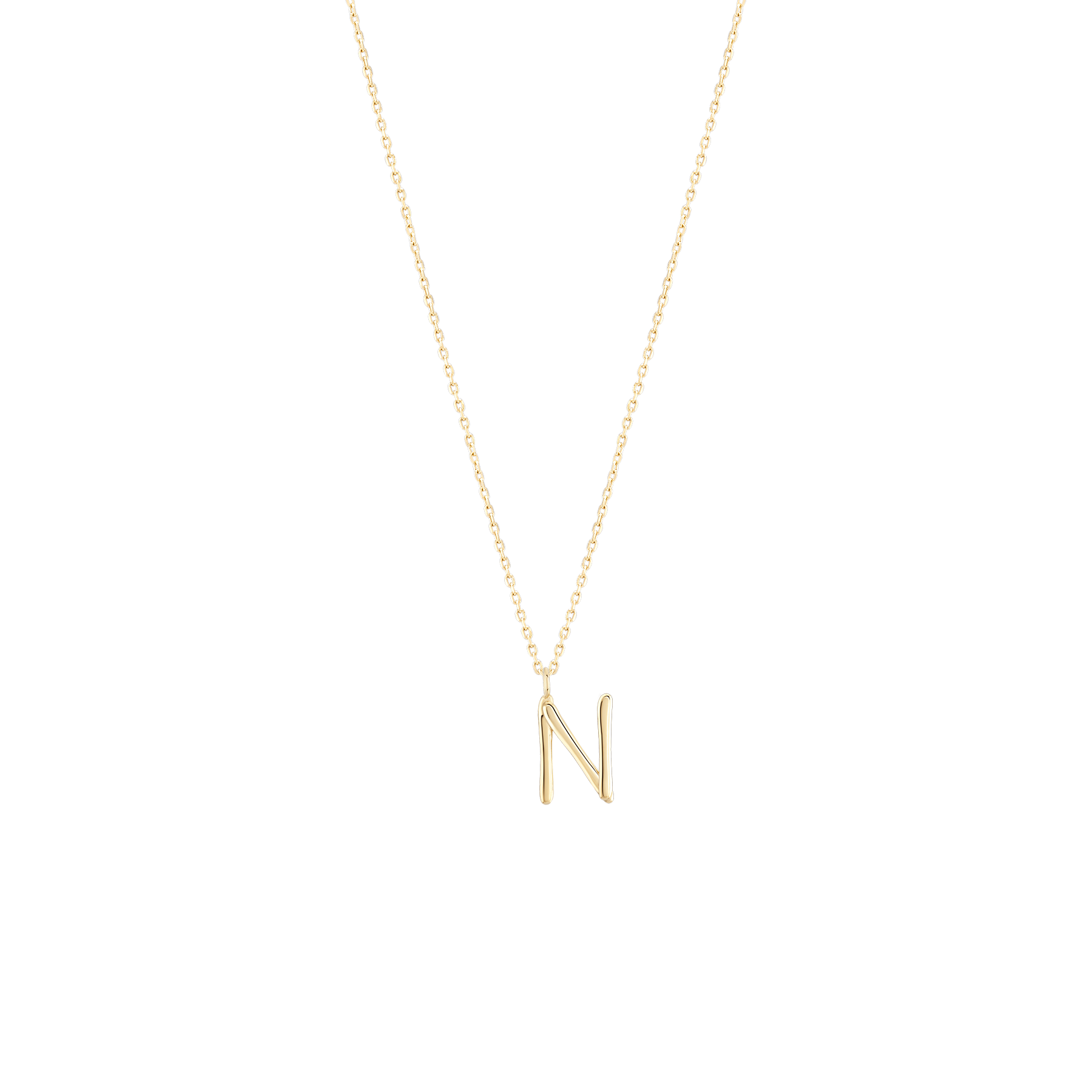 Golden Initial N Necklace