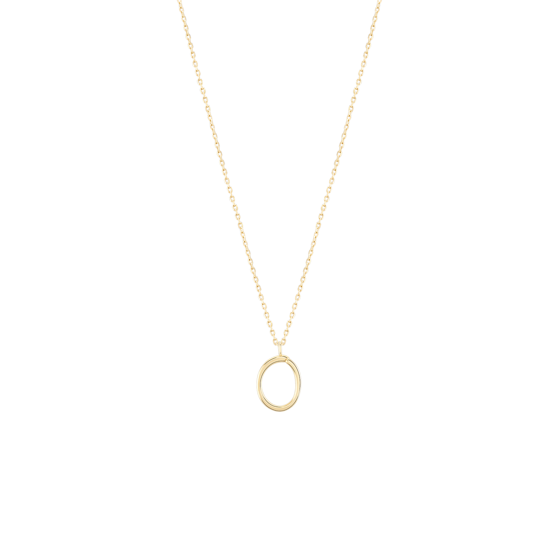 Golden Initial O Necklace