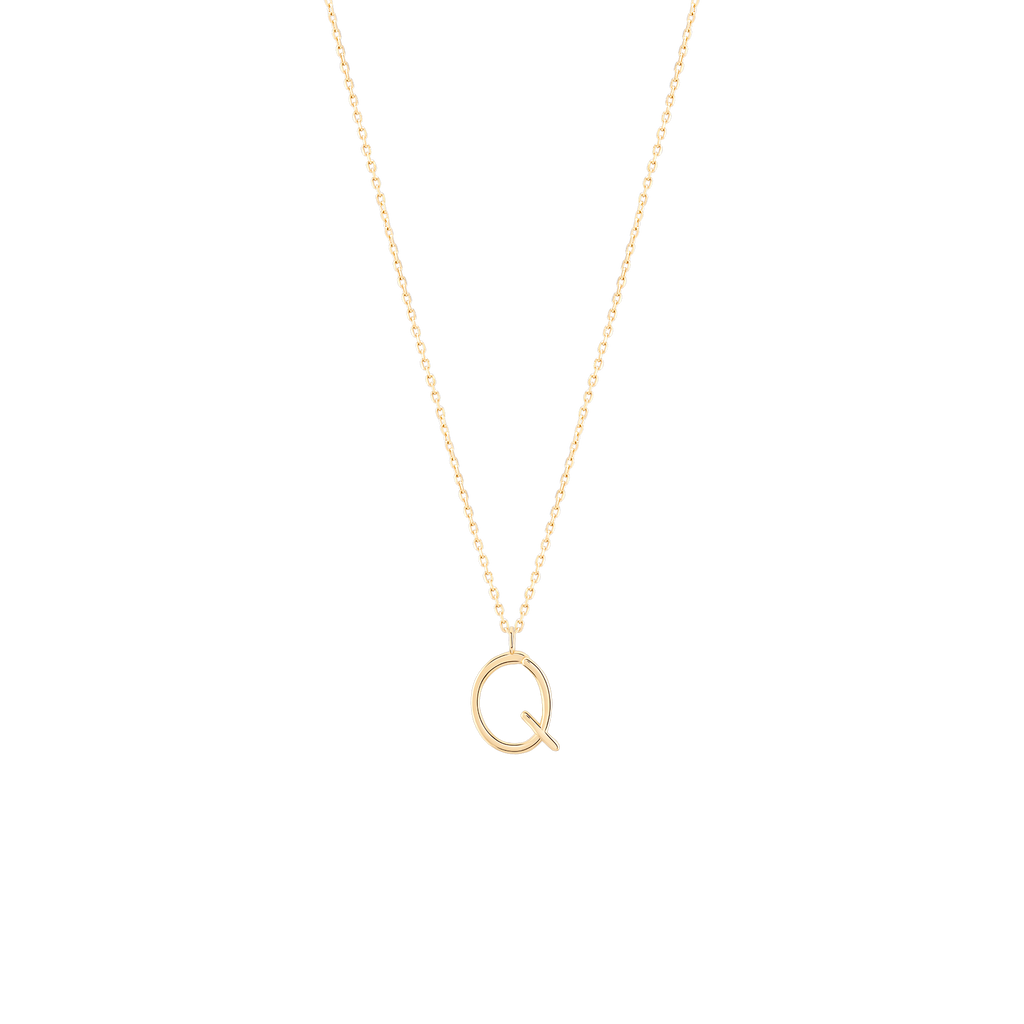 Golden Initial Q Necklace