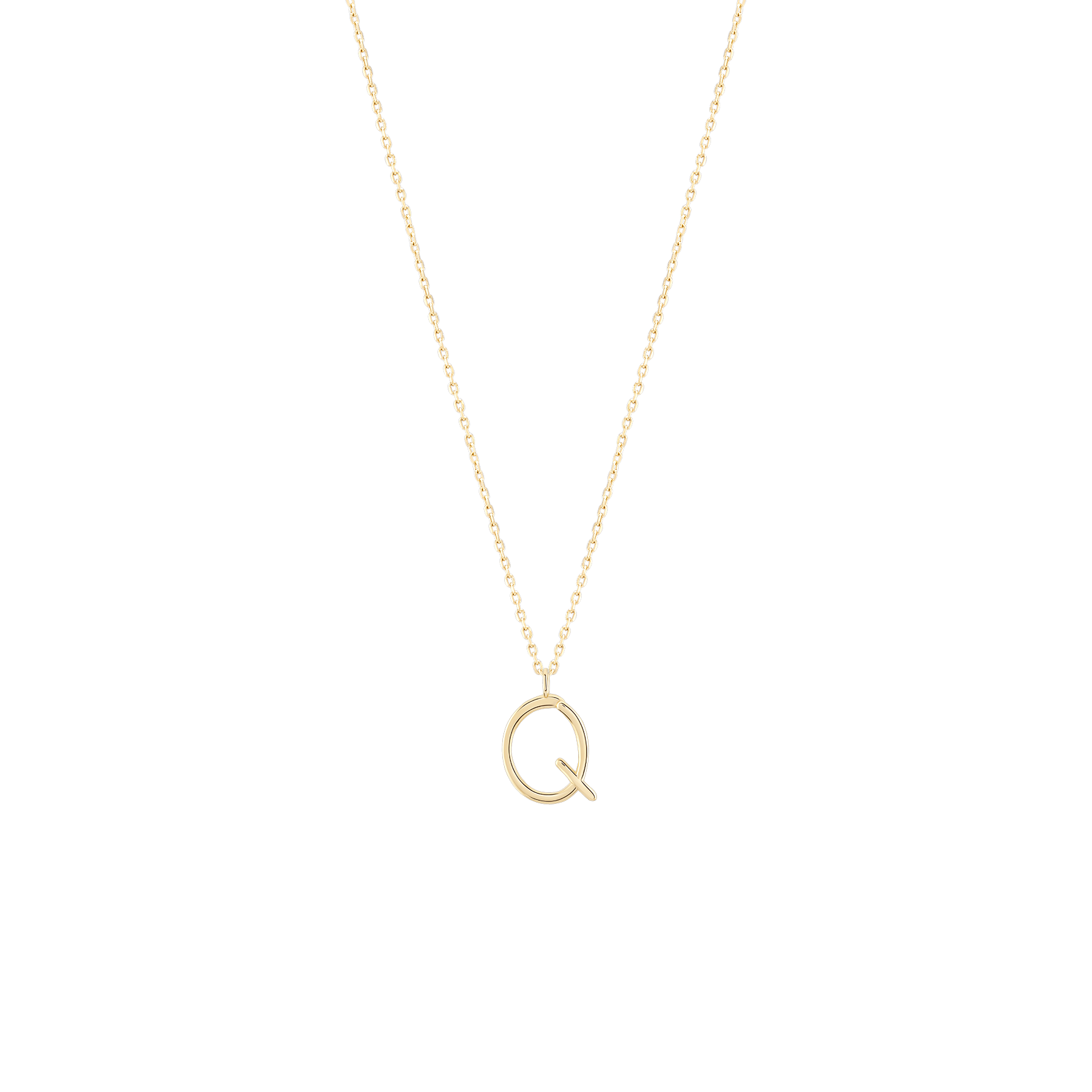 Golden Initial Q Necklace