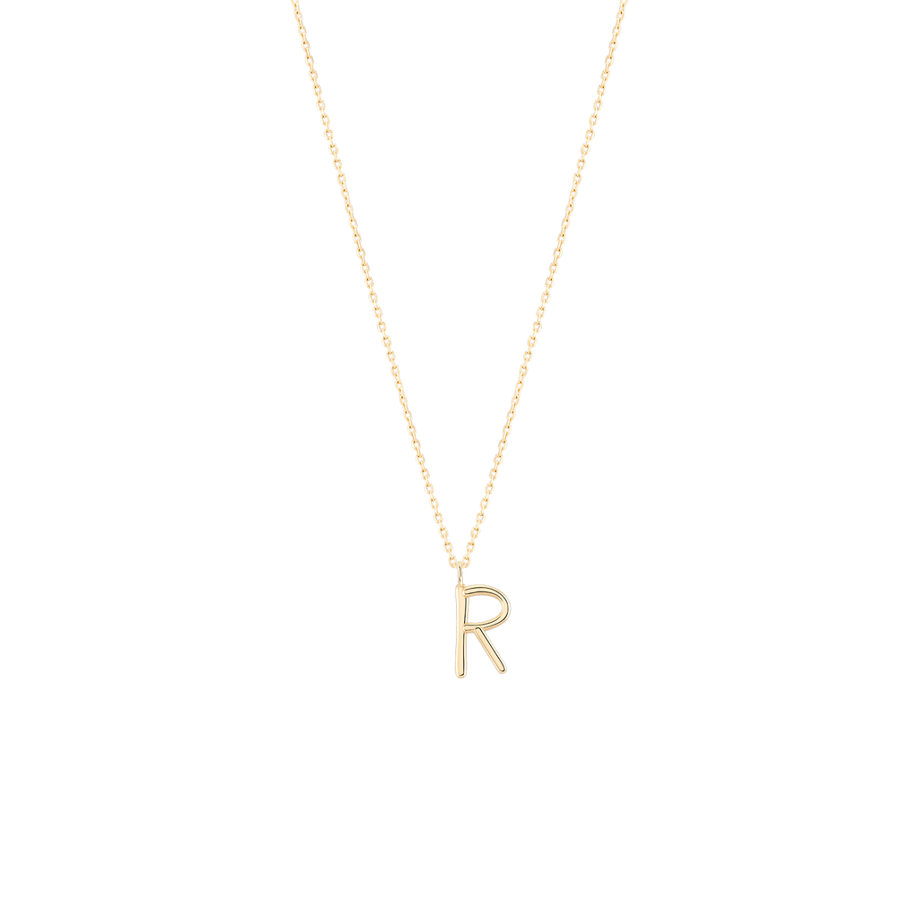 Golden Initial R Necklace