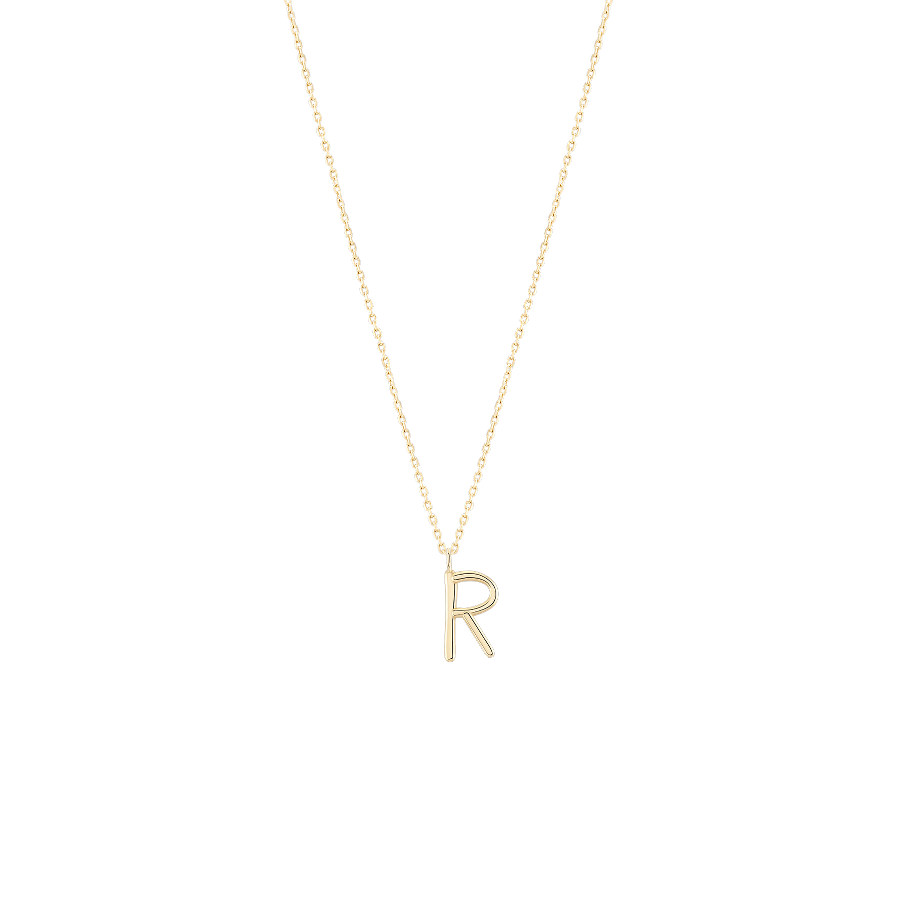 Golden Initial R Necklace
