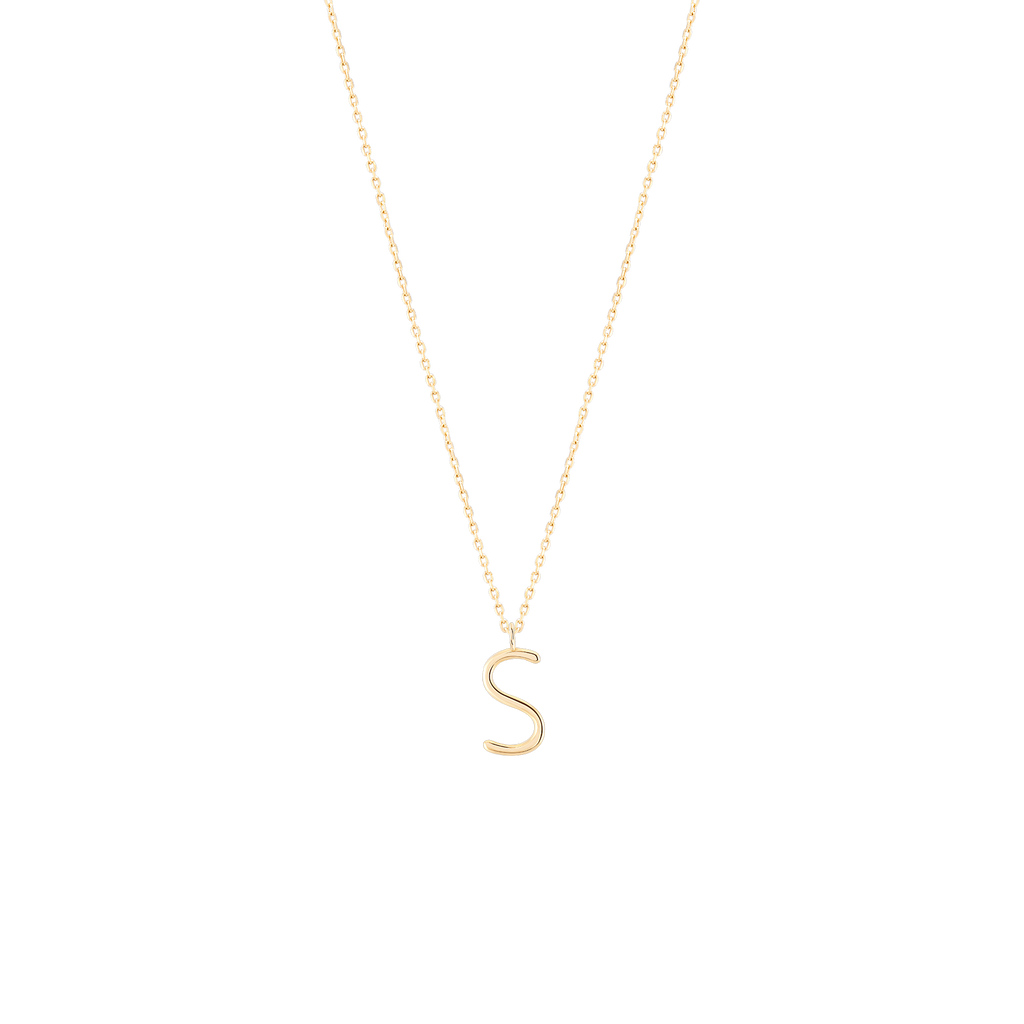 Golden Initial S Necklace